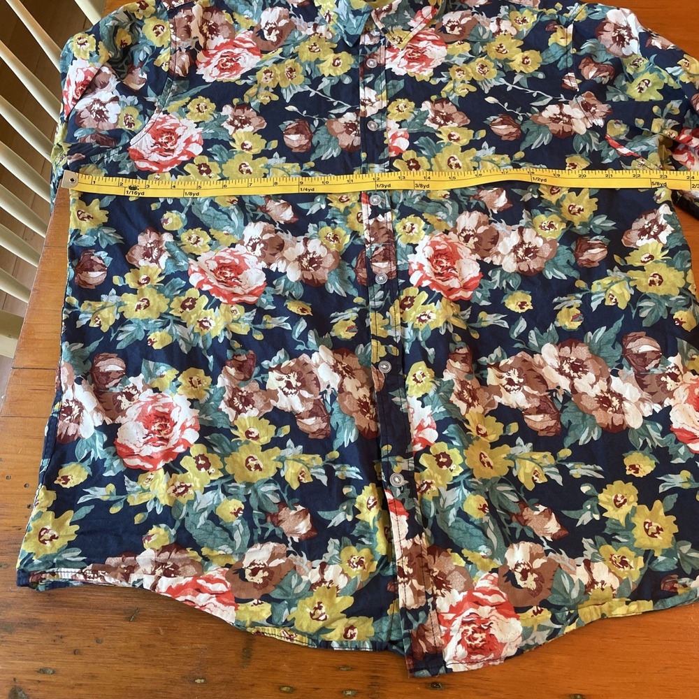 Tunevuse Men's Regular Fit Size XL Floral Collar Button Down Shirt Long Sleeve - Picture 8 of 13